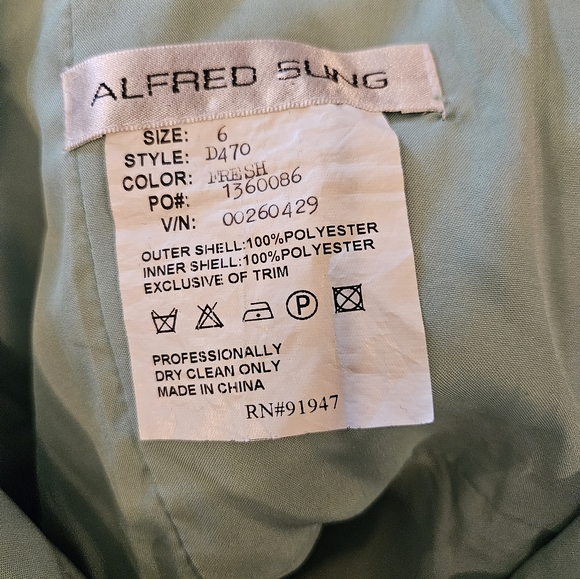 ALFRED SUNG Ruffled Halter Neck Sleeveless Cocktail Dress Sz 6 - Picture 2 of 5